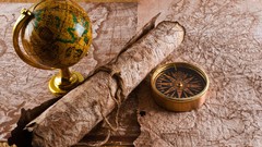 Maps globe compasses