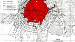 Maps Hiroshima nuclear explosion