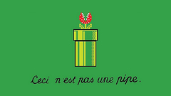 Mario parody Rene Magritte