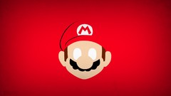Mario Super Mario red background minimalistic video games blo0p 