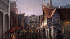 Market witches harry potter artwork digital art Diagon Alley 