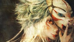 mask red eyes Anime fantasy art artwork Women anime girls