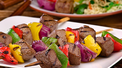 Meat peppers shish kabob
