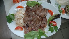 Meat rice kebab pilaf turkish döner turkish kebab