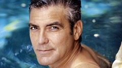 Men Actors bathing faces george clooney