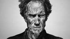 Men Actors faces clint eastwood paintwork