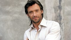 Men Actors Hugh Jackman brunettes white shirts