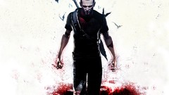 Men blood red eyes artwork video games Infamous 2: Festival of 