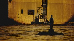 Men Boats hamburg sunlight rivers