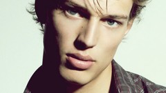 Men faces green eyes portraits Simple Background male models 