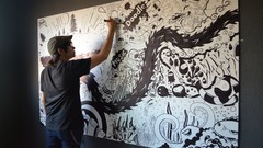 Men graffiti paintings drawings Doodle artwork street art