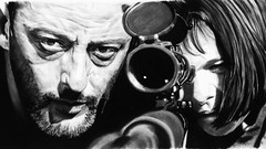 Men Guns Natalie Portman jean reno grayscale Leon The 