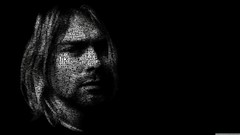 Men kurt cobain musicians typographic portrait Juan Osborne