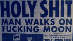Men moon Newspaper news holy shit