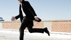 Men running Actors sunglasses jake gyllenhaal brick wall black 