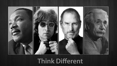 Men Science glasses Typography monochrome Steve Jobs Albert 