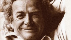 Men sepia Scientists smiling Richard Feynman