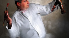 Men steam cooking chef digital art Lobsters paint brushes 