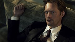 Men True Blood suit blondes couch alexander skarsgard