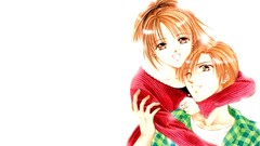 Men woman Anime couple white background Manga hugging Simple 