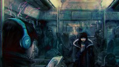 Men woman subway urban artwork digital art Samkaat