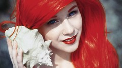 Mermaids blue eyes redheads cosplay Little Mermaid