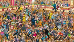 Mess chaos puzzles funny dancing drawings dancers