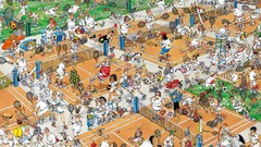 Mess puzzle cartoons funny tennis drawings