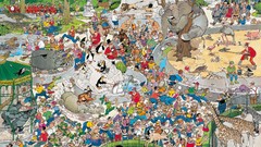 Mess puzzle chaos cartoons zoo drawings