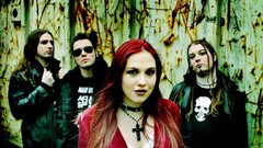 Metal cross bands flowing tears redheads gothic metal