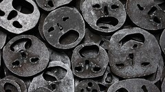 Metal Objects faces smiley face creepy artwork holocaust