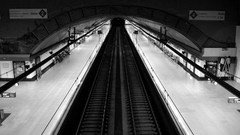 Metro black and white Station travel metro station