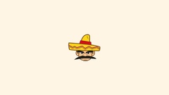 Mexican desks minimalistic Goro artwork moustache sombrero