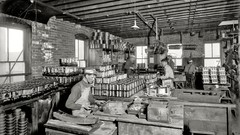 Michigan production USA worker historic factories grayscale 