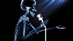 Microphone skeleton skull X-ray