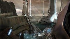 Microsoft halo cityscapes concept art artwork digital art video 