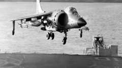 Military airplanes grayscale harrier