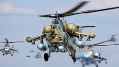 Military Helicopters outdoors Mi-28