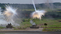 Military tanks white phosphorus
