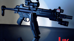 Military weapons reflected