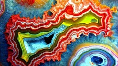 mineral colorful blue yellow orange agate