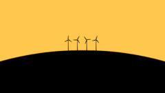 Minimalism black yellow Simple Background wind turbine artwork