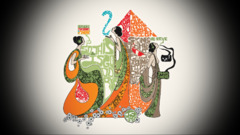 Minimalism cartoon digital art Simple Background Women abstract