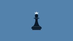 Minimalism chess pawns Crown blue background board games