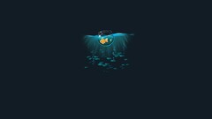 Minimalism digital art dark humor Simple Background Animals fish