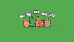 Minimalism humor green background Simple Background Green pear