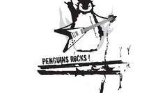 Minimalism Penguins Music Typography Simple Background guitar