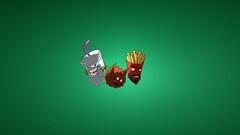 Minimalism Simple Background Aqua Teen Hunger Force Green food