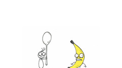 Minimalistic bananas simple white