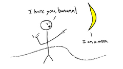 Minimalistic bananas stickman